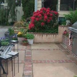 Outdoor kitchen between main patio and deck.