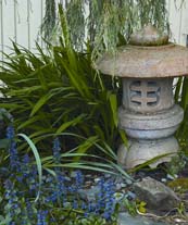 garden with Japanese statue